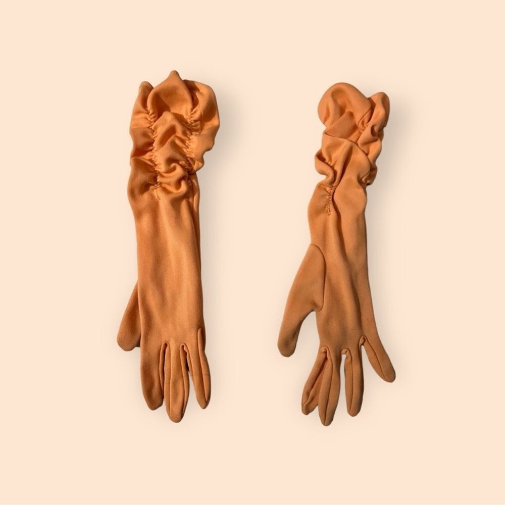 Elegant Vintage Tangerine Ruched Women's Gloves